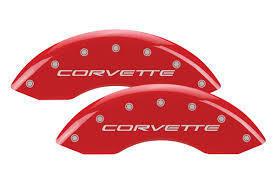 Mgp® 13008-s-cvt-rd - caliper covers with engraved corvette - c6 logo (base, red