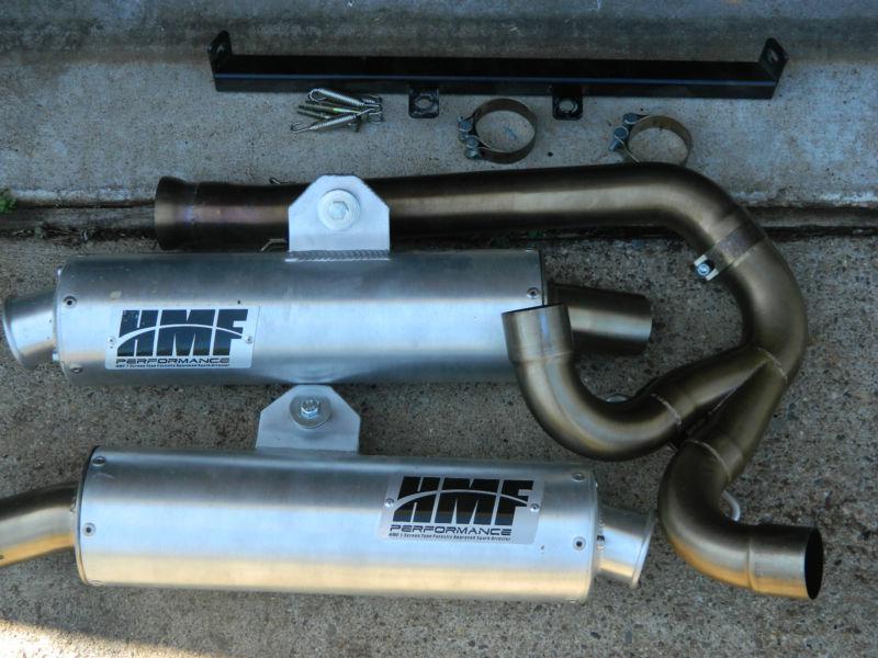 Hmf performance silencer dual slip-on exhaust for polaris rzr 800 - used