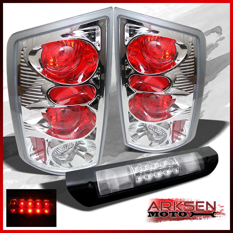 02-06 dodge ram altezza tail lights+full led 3rd rear brake lamp replcement set