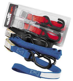 New msr soft hooks tiedowns(pair) 4500 lbs webbing, 1200 lb hooks, red,