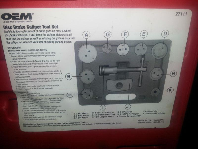 OEM 27111  Disk  Brake Caliper kit  tool, US $40.00, image 3