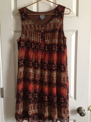Women's multicolor sheer print dress by rabbit rabbit rabbit designs. size 14