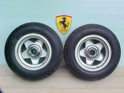 Ferrari 365 wheel rim_pair_tires_hub_trim ring daytona chromodora 512bb gtb4 365