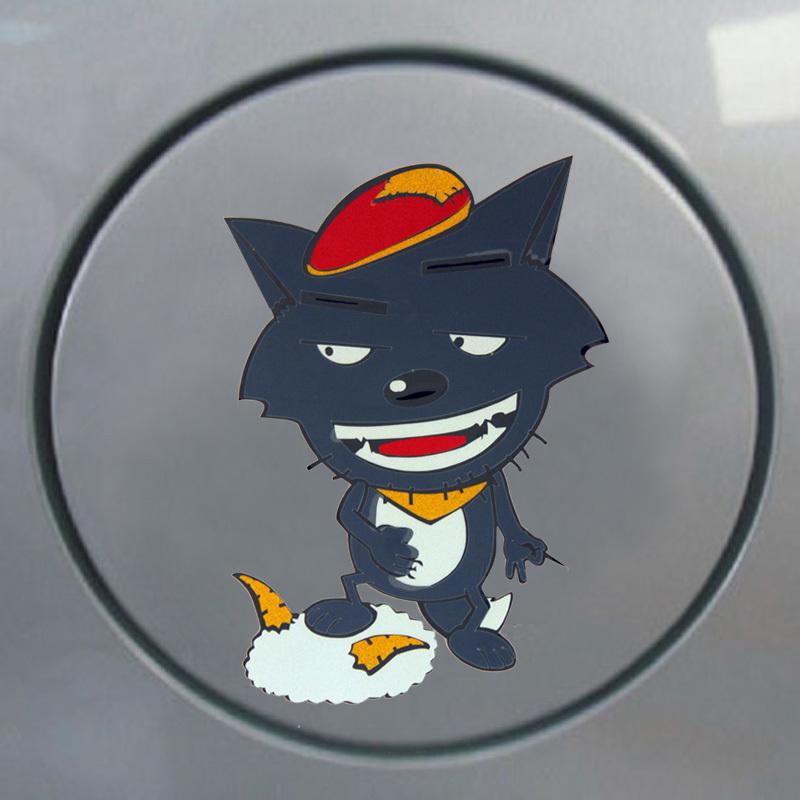 Hot tv show gery wolf wolffy car stickers cartoongate cap decal reflective sale