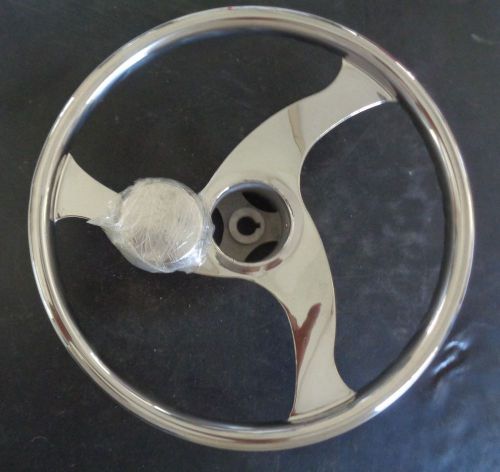 Stainless steel 13.5 inch destroyer wheel with finger grips white water 73435fgt