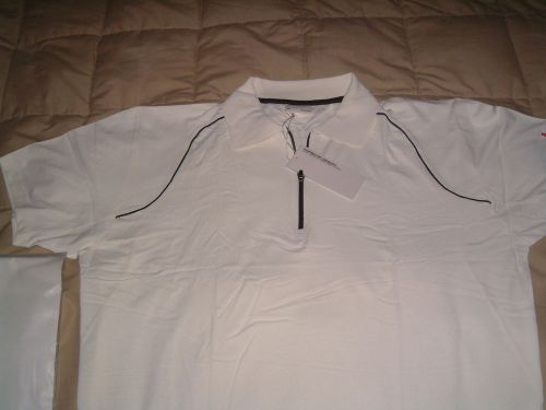 Porsche design driver's selection nos cream polo golf shirt usa:xl, euro:xxl