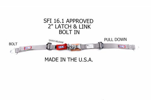 Rjs racing sfi 16.1 latch &amp; link lap 2&#034; belt gray 30295-7 15000107