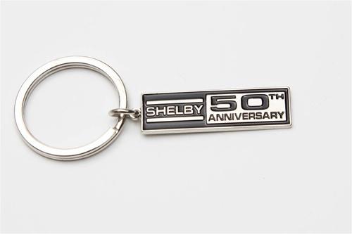 Shelby 50th anniversary rectangle badge plaque key chain ford mustang svt 2012