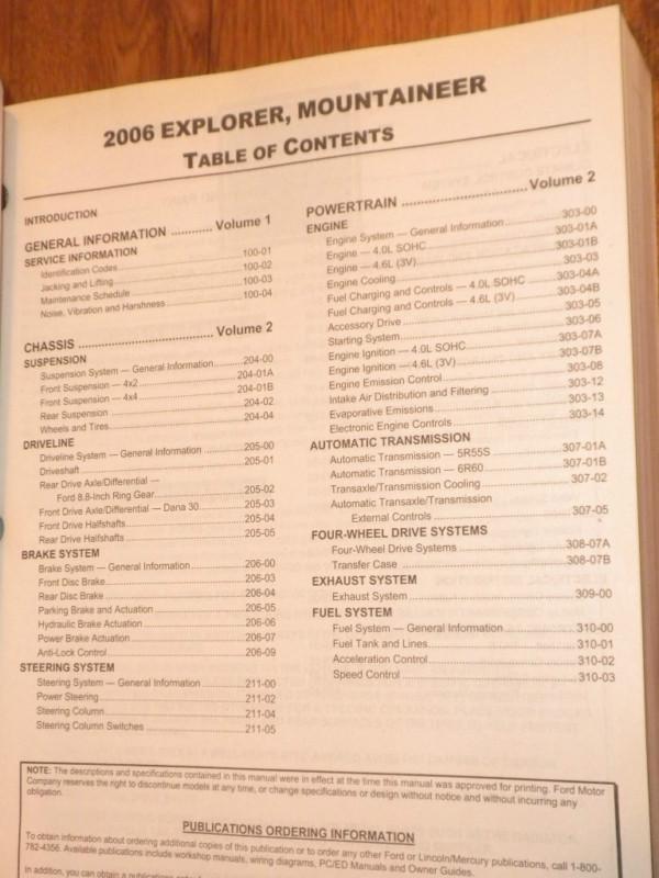 2006 Ford EXPLORER Mercury MOUNTAINEER factory workshop repair manual set 2VOL., US $30.00, image 2