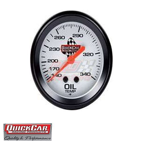 Quickcar  100-340 oil temp  guage (2 5/8&#034; silver face) imca drag  611-6009
