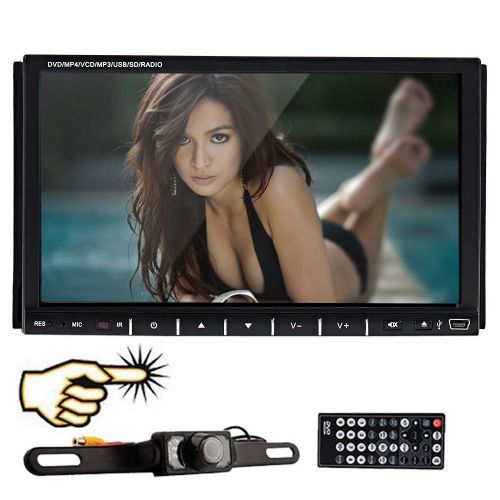 Touch screen hd double 2 din car stereo dvd player bluetooth ipod mp3 cd+camera