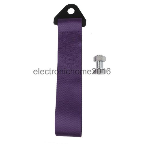 2 tons racing car tow towing strap strip for front bumper hook truck purple