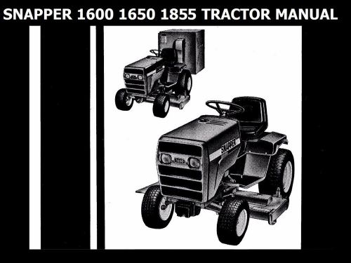 Snapper 1600 1650 1855 service manual for tractor workshop &amp; hydrostatic repair
