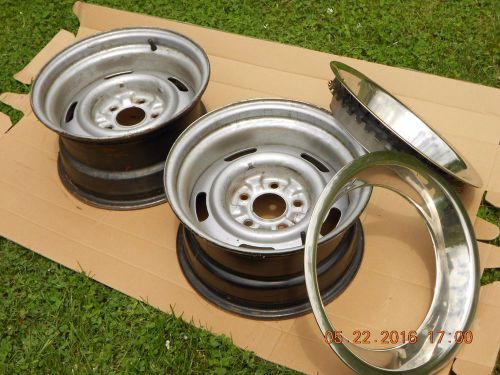 8&#034;x15&#034;chevy ralley wheels with rings