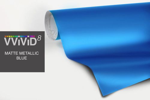 50ft x 60" metallic blue matte vinyl car wrap diy sheet roll film satin vvivid