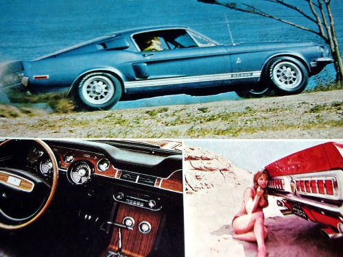1968 ford mustang shelby gt500 vintage ad-cobra/gt-350/500-302/428 v8 engine/'67