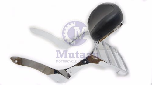 Mutazu sissy bar backrest w/ luggage rack fits kawasaki vulcan vn900 900 vn