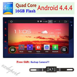 Mirror link quad-core 2din 7"android 4.4 os car video stereo gps radio 1080p usb