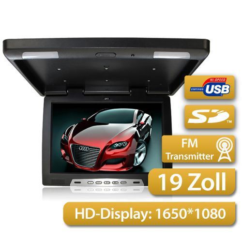 19 inches (48.26cm) ceiling monitor flipdown lcd tft monitor ir 1650x1080px 16\: