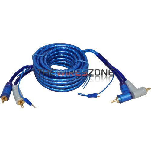 12tr high quality 12' feet triple shielded blue rca cable &amp; anlgl &amp; remote wire