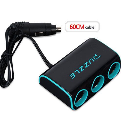 New puzzle line 3way car socket splitter 12v/24v 10ah auqa blue