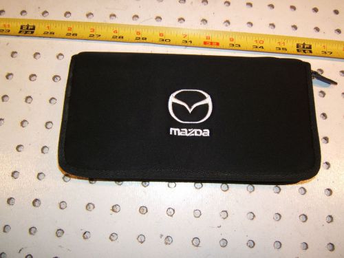 Mazda owner&#039;s manual black zip type emtpy 1 pouch with mazda white logo on top