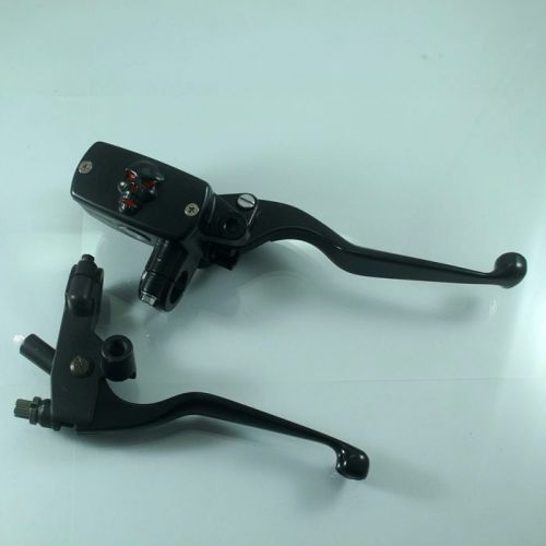 Black 1&#034; handlebar control reservoir brake skull clutch levers vn vl motorycycle