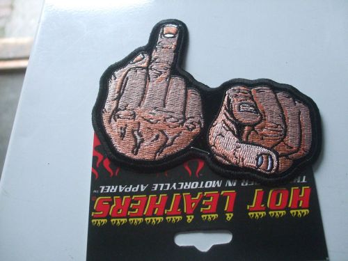 New embroidered rude fingers biker patch