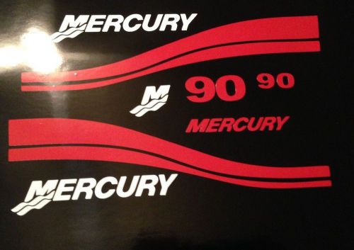 Mercury outboard decals marine vinyl set red   40- 50 - 60- 75 or 90 hp