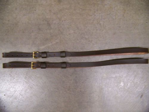 Leather luggage straps for luggage rack/carrier~~(2) set~~dark brown~solid brass