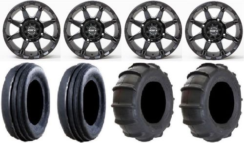 Sti hd6 14" black utv wheels 28" sand drifter tires honda pioneer 1000