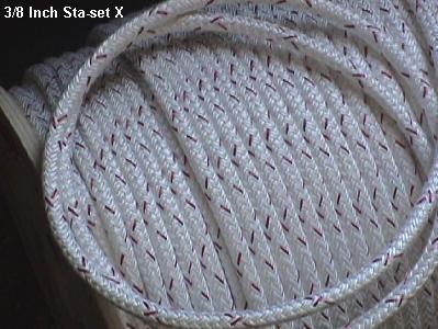  3/8" x 101 ft sta-set x rope, white new england ropes stasetx for halyard 