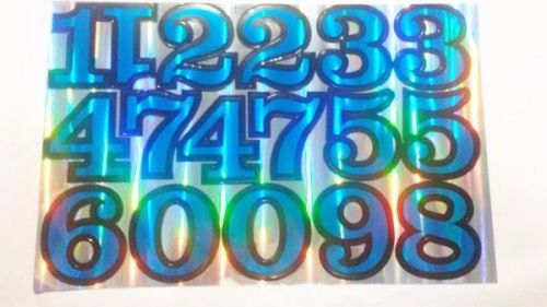 Numbers bluetrim black decal stickers boat office car mailbox party decor 1x new