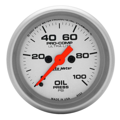 Find AutoMeter 4353 UltraLite Electric Oil Pressure Gauge in Multiple