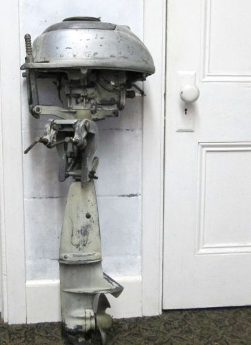 Johnson outboard boat motor seahorse hs-20 good 1940's two cyl. 2 stroke engine
