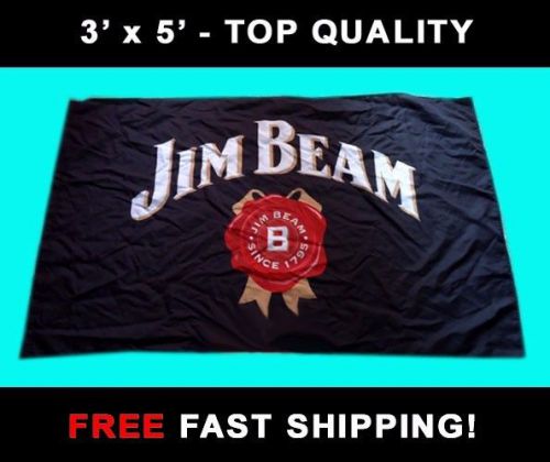 Jim beam bar flag - new 3&#039; x 5&#039; banner - college dorm frat liquor wine free ship