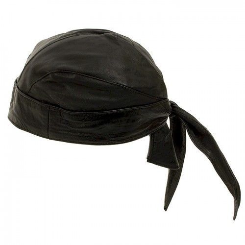 Leather motorcycle skull cap , harley style