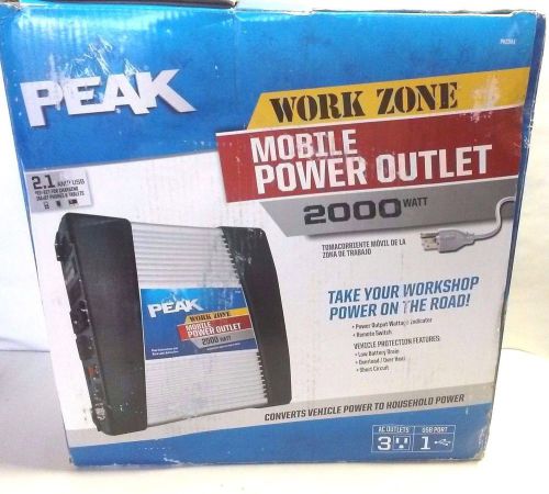 Peak pkc0ax-01 2,000-watt mobile power outlet - 3 outlet / 2 amp usb