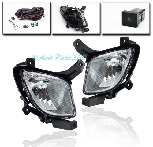 2010 2011 2012 bumper clear lens fog lights lamp +switch+bulb +harness wire kit