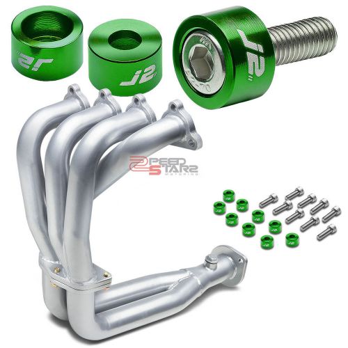 J2 for eg/ej/ek d15/d16 silver exhaust manifold header+green washer cup bolt
