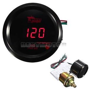 2&#034; 52mm digital red led psi oil pressure press gauge round with sensor car truck