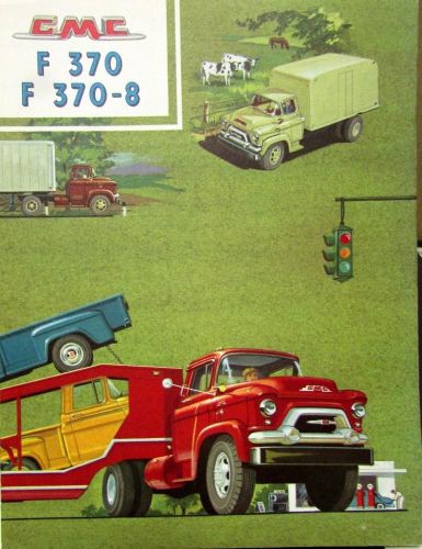 1958 gmc truck f 370 &amp; f 370 8 series original color sales brochure folder