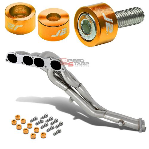 J2 for s2k ap1/ap2 exhaust manifold 4-2-1 race header+gold washer cup bolts