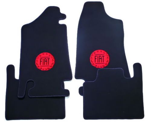 Bl./red logo vel. floor mats for fiat 124 coupe 1400 1600 1800