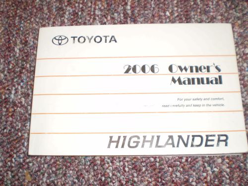 2006 toyota highlander suv owners manual book guide all models