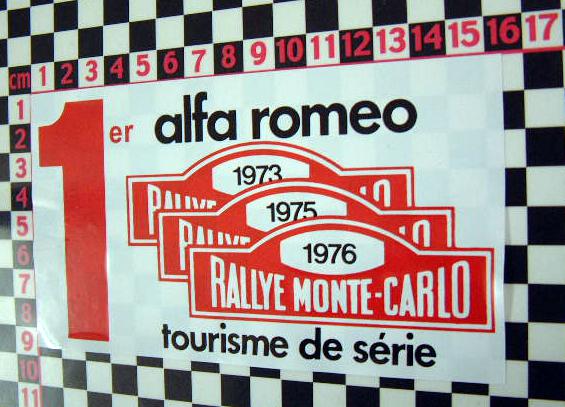 Alfa romeo monte carlo rally glass decal 75 gtv spider alfetta alfasud 2000 