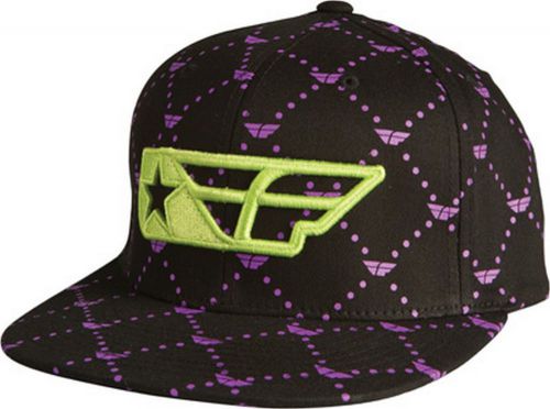 Fly racing f-star casual mx offroad hat black/purple sm/md