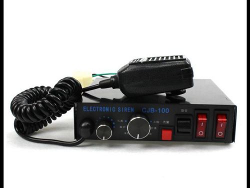 100w top new pa horn siren system mic kit police car fire truck