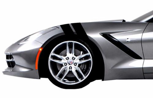 Chevrolet corvette c7 fender hash bar vinyl carbon fiber racing stripe 4&#034; decal
