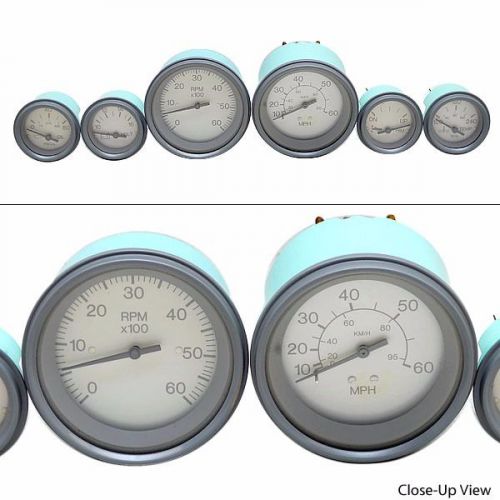 Find TELEFLEX GRAY / WHITE 6 PIECE INBOARD BOAT GAUGE SET in Racine